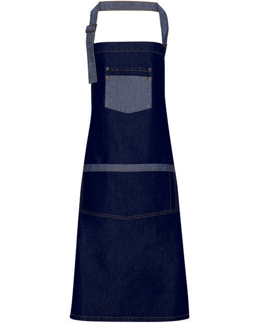 Unisex Domain Contrast Denim Bib Apron