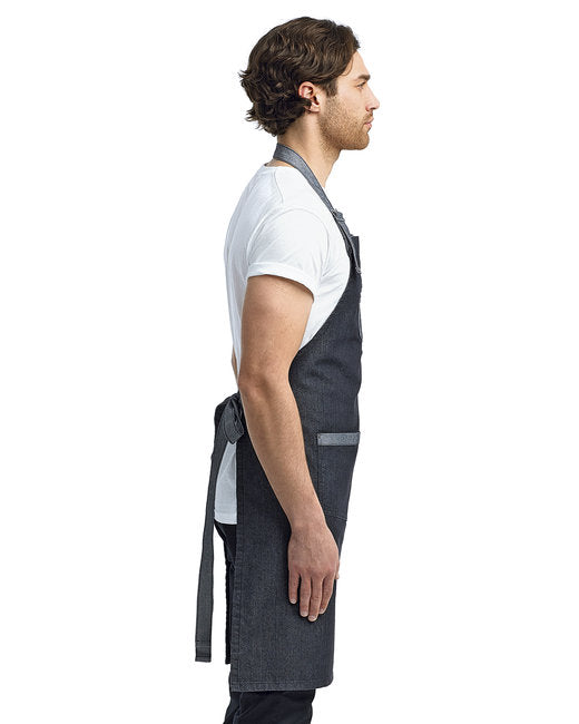 Unisex Domain Contrast Denim Bib Apron