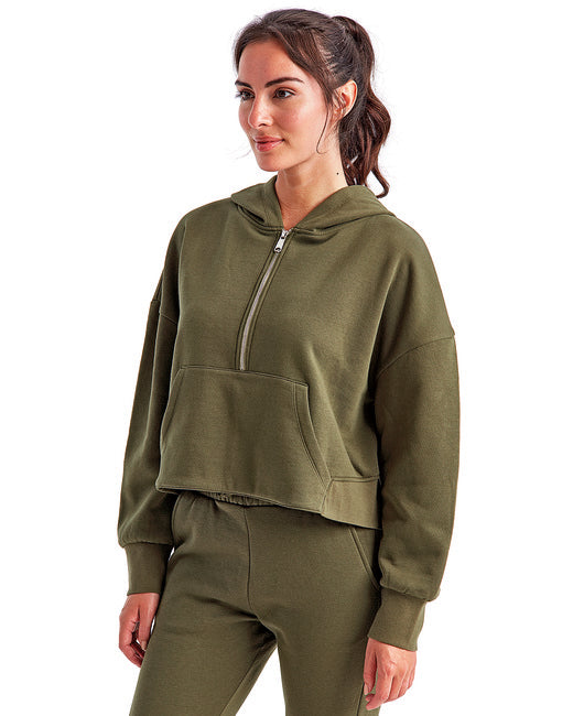 TriDri Ladies' Alice Half-Zip Hooded Sweatshirt